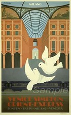 Listing image for VINTAGE ORIENT EXPRESS MILAN RAILWAY A2 POSTER PRINT