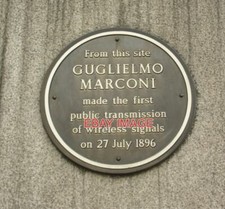 Listing image for PHOTO MARCONI COMMEMORATIVE PLAQUE BT CENTRE NEWGATE STREET CITY OF LONDON WHEN