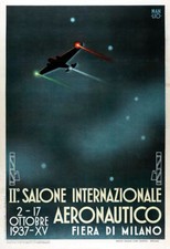 Listing image for Vintage 1937 Milan Italian Aviation Show Tourism Poster Print A3/A4