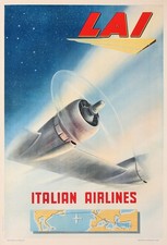 Listing image for LAI ITALIAN AIRLINES 1949 VINTAGE POSTER