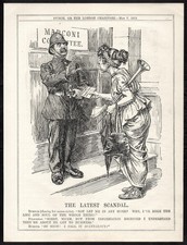 Listing image for LATEST SCANDAL 1913 John Bernard Partridge Marconi Committee PUNCH CARTOON PAGE