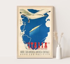 Listing image for Vintage Italian Aviation Poster: 1947 Travel Print