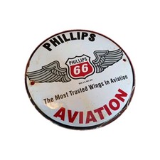 Listing image for ENAMEL METAL SIGN, 'PHILLIPS AVIATION'