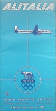 Listing image for Vintage Alitalia Italian Airline Flight Timetable Aviation Memorabilia - 6/1/59